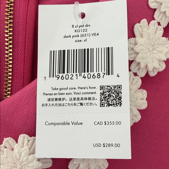 Kate Spade Pink Dress with Floral Collar - Picture 4 of 5